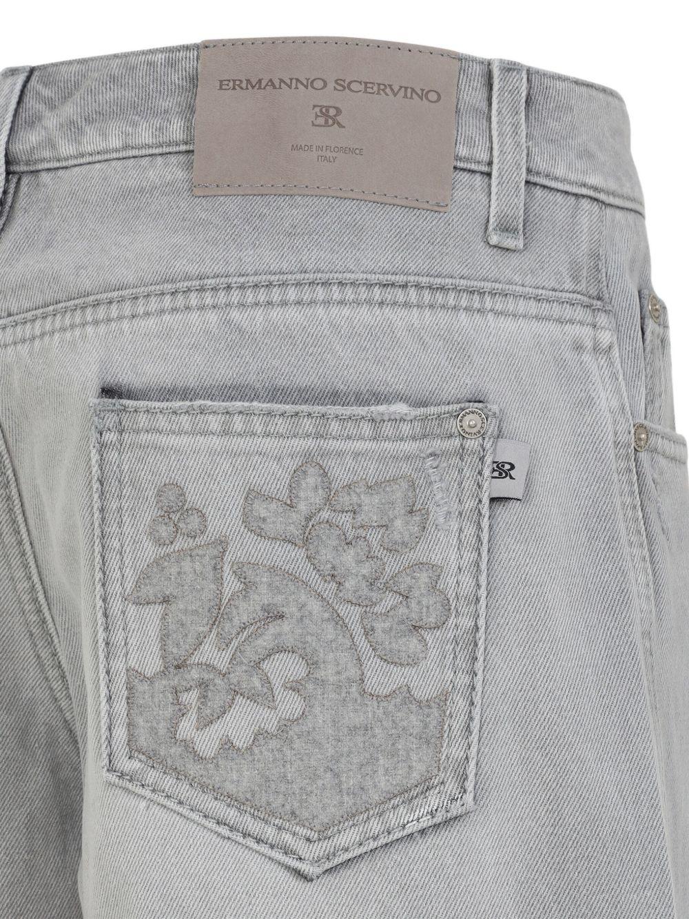 ERMANNO SCERVINO Jeans in cotone grigio con ricamo