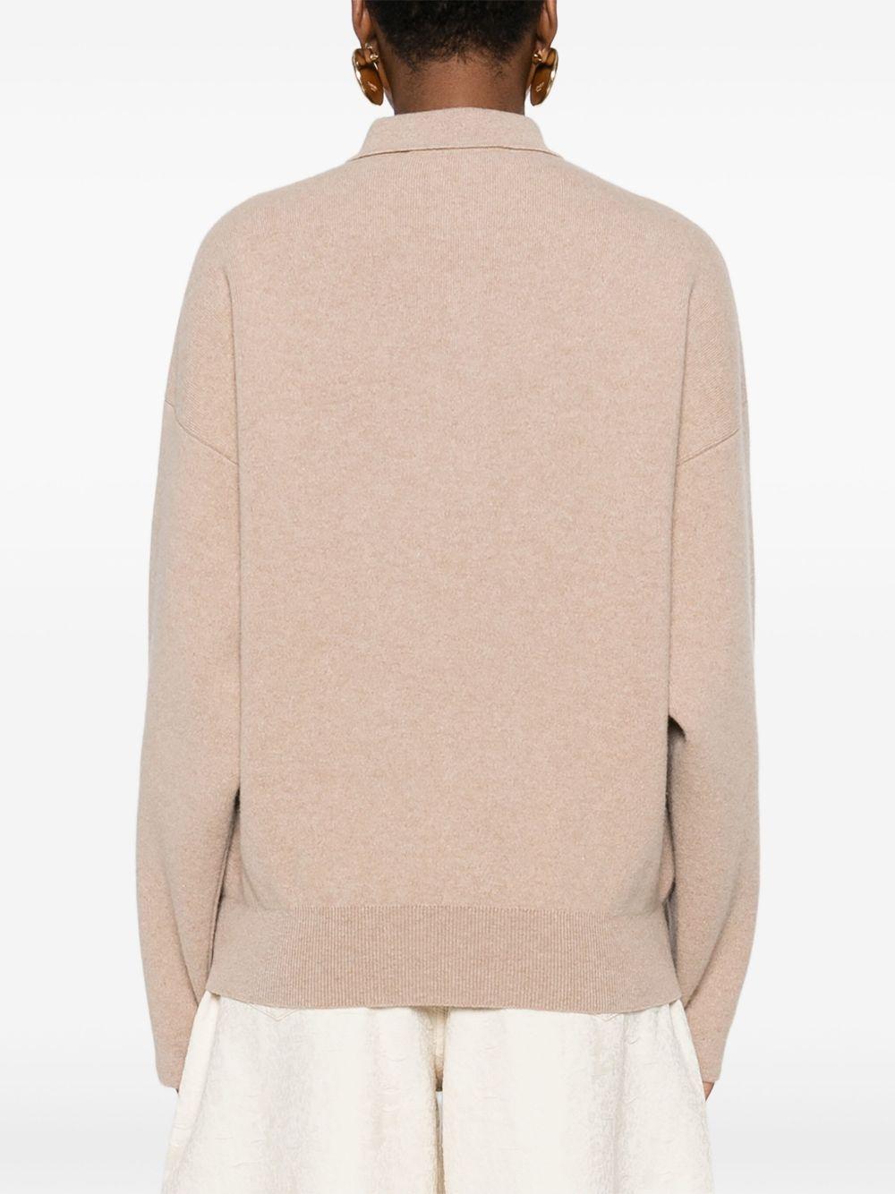 JACQUEMUS Polo 'Vareuse Pallone' in lana e cashmere beige