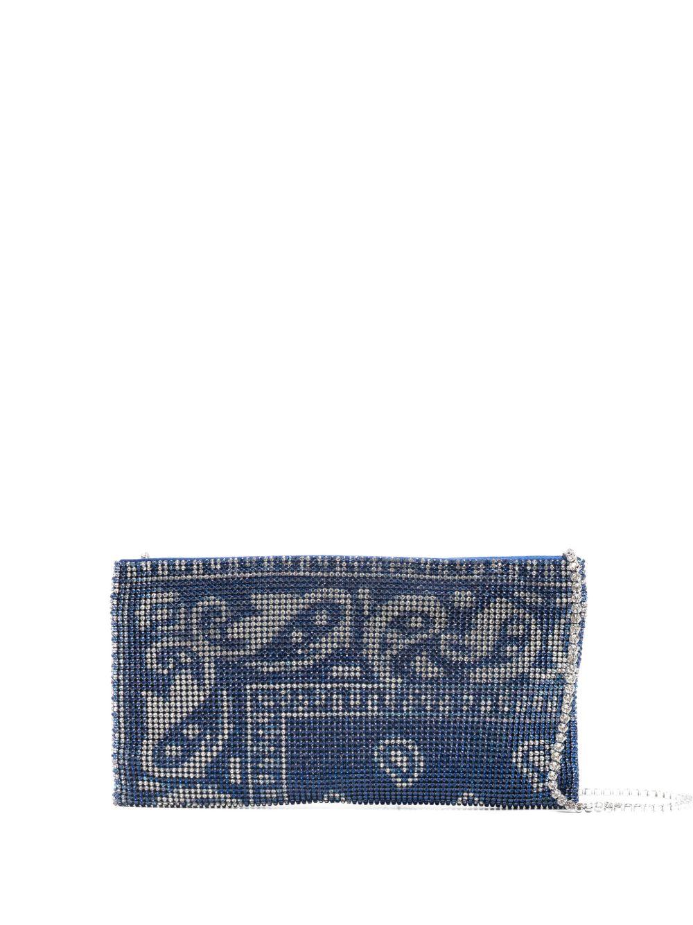 BENEDETTA BRUZZICHES Pochette a tracolla 'Your best friend' blu