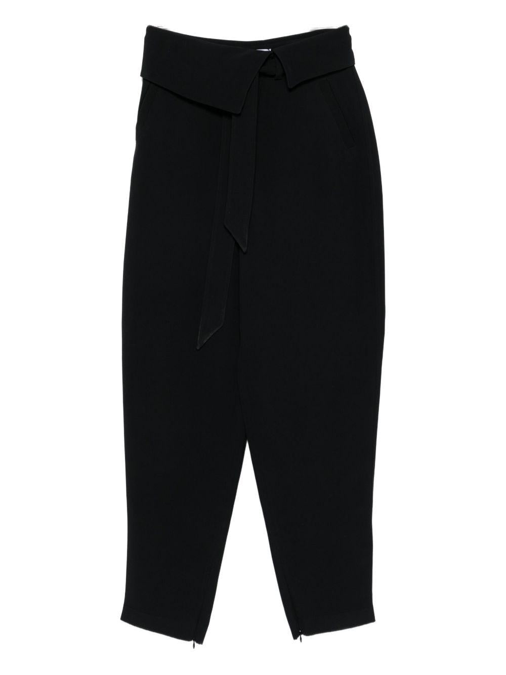 THE ATTICO Pantaloni con cintura da annodare in nero