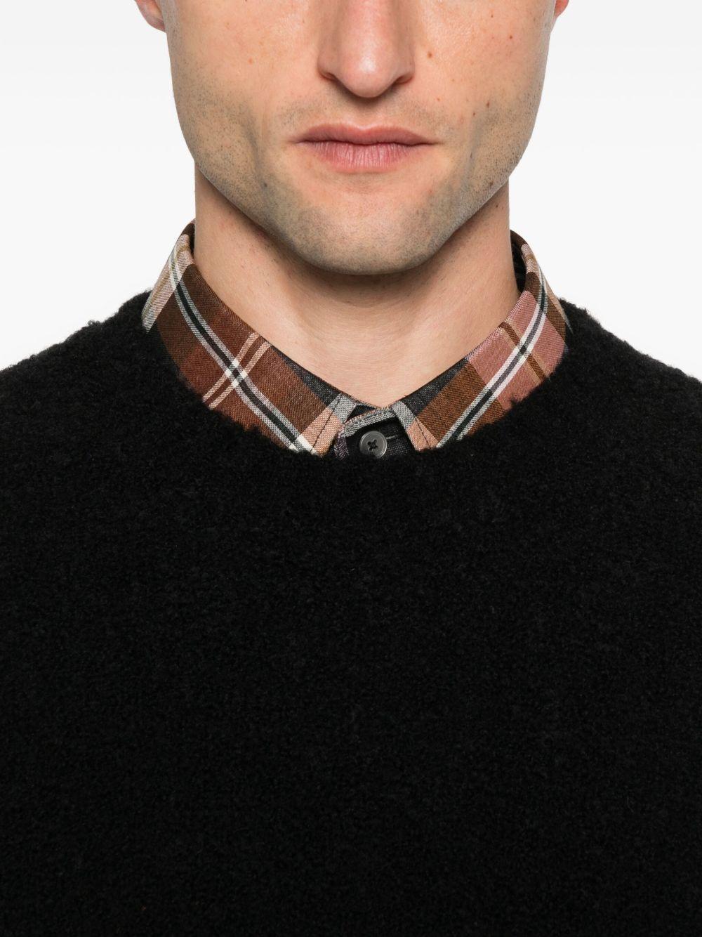 SEVEN GAUGE Maglia girocollo nera in lana