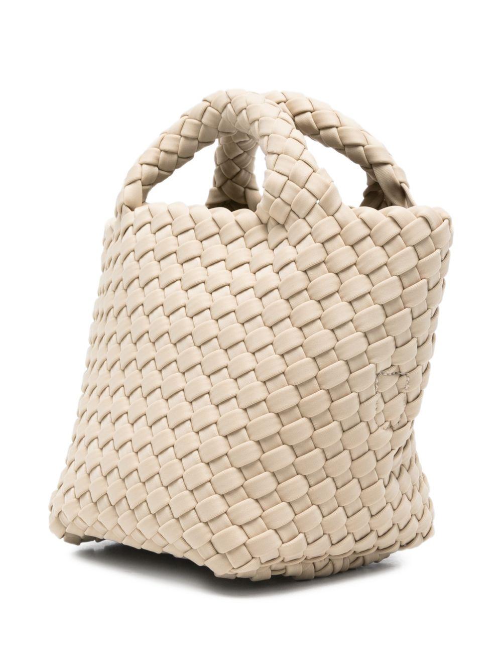 MARREA Borsa tracolla beige con texture intrecciata