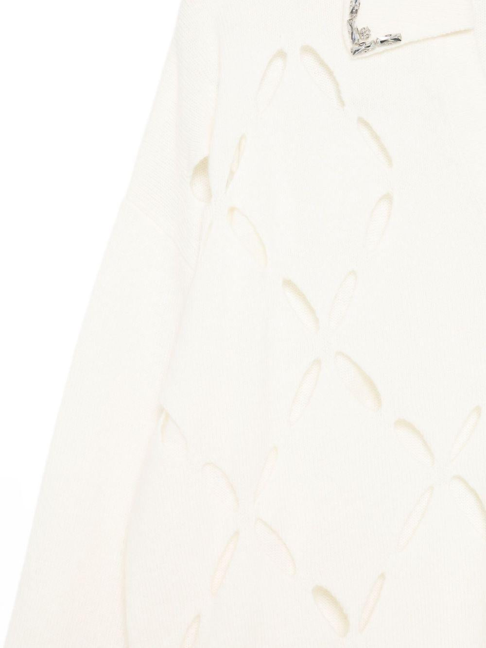 LIUJO Maglia bianca con motivo traforato