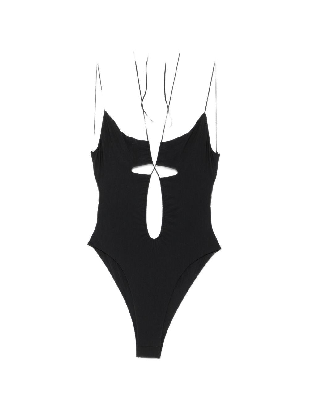 AMAZUIN Costume intero nero con dettagli cut-out