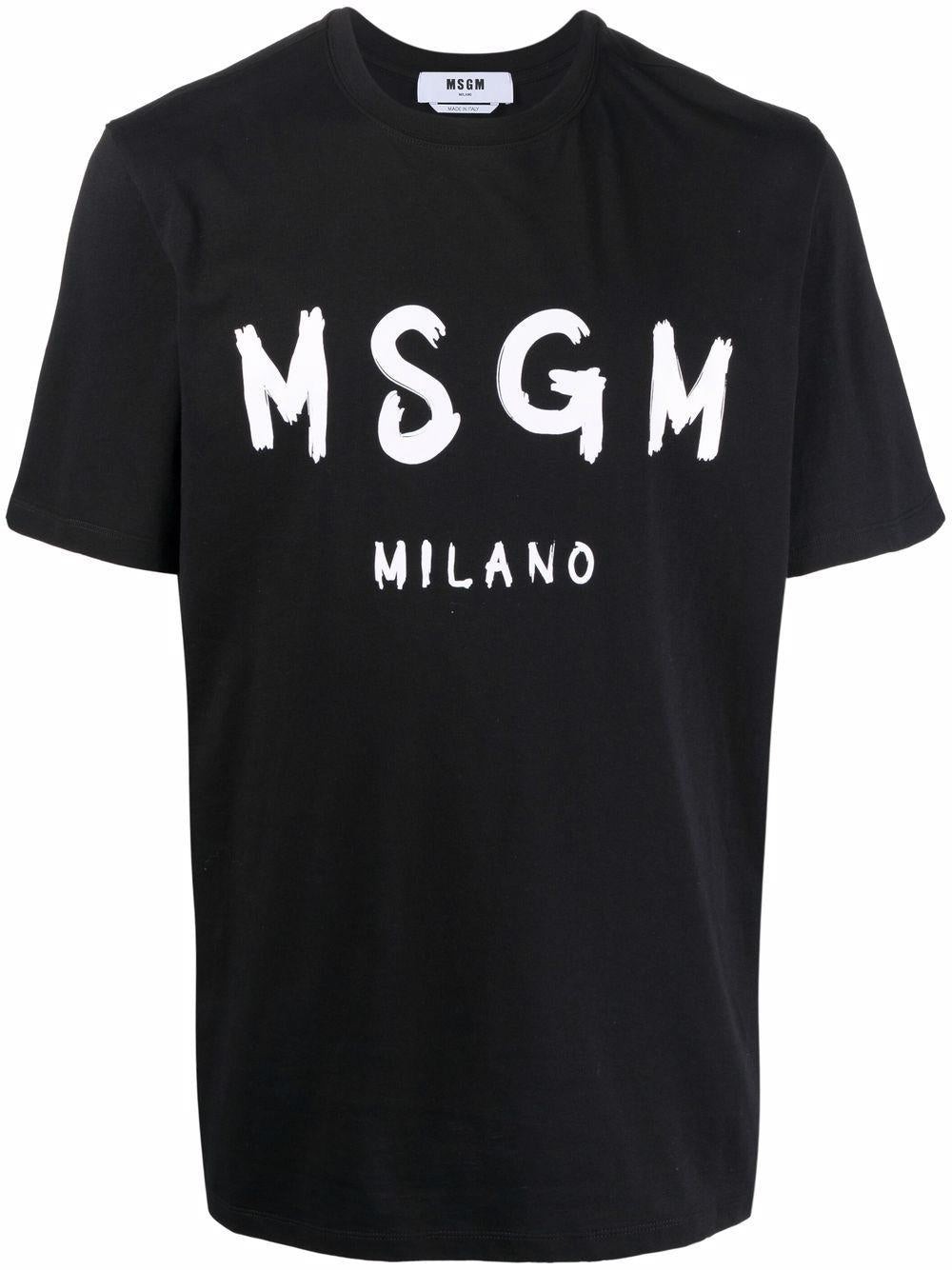 MSGM T-shirt in cotone nero con logo
