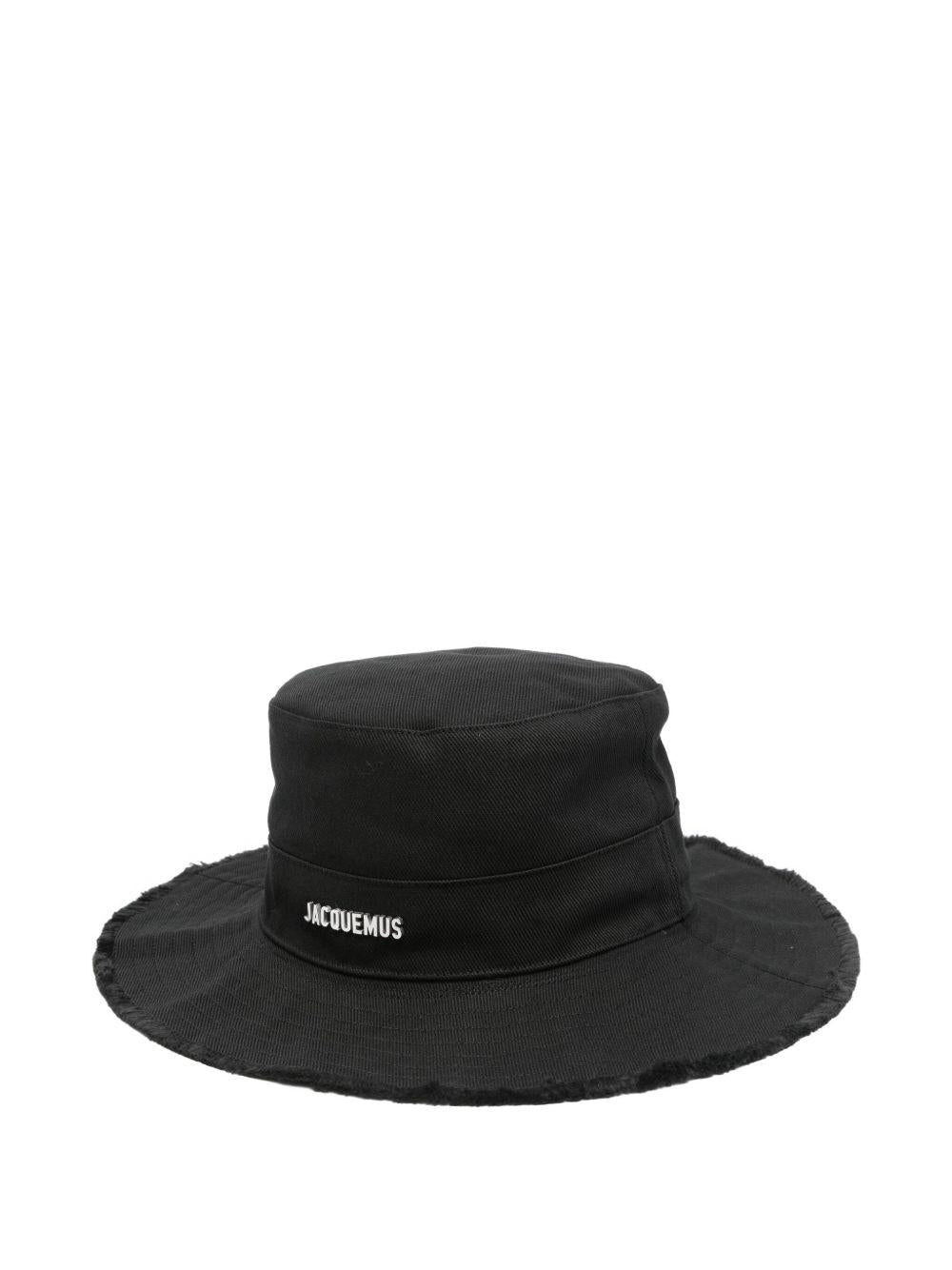 JACQUEMUS Cappello Le Bob Artichaut in cotone nero con tesa