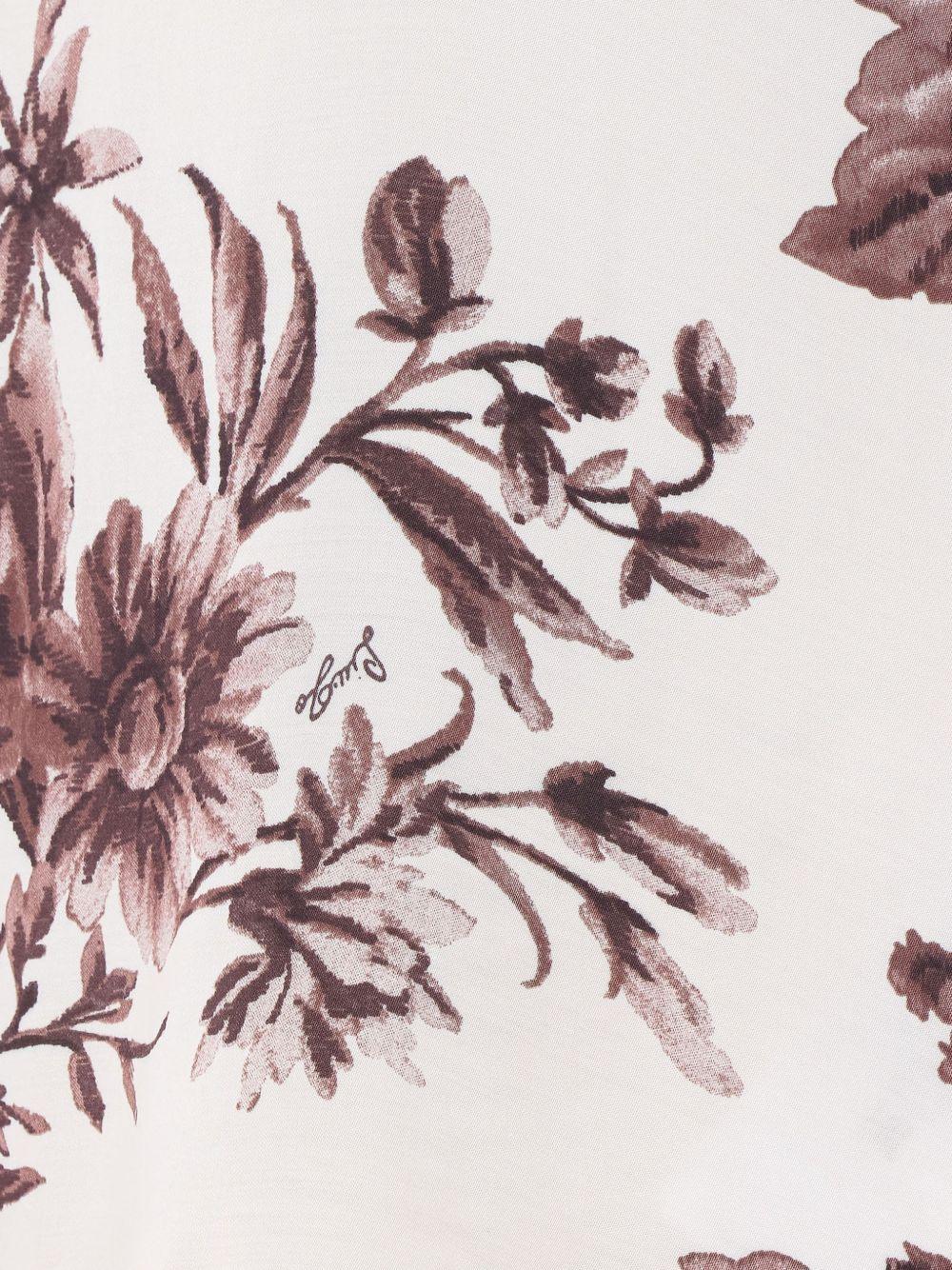 LIUJO Blusa a maniche corte con stampa floreale marrone