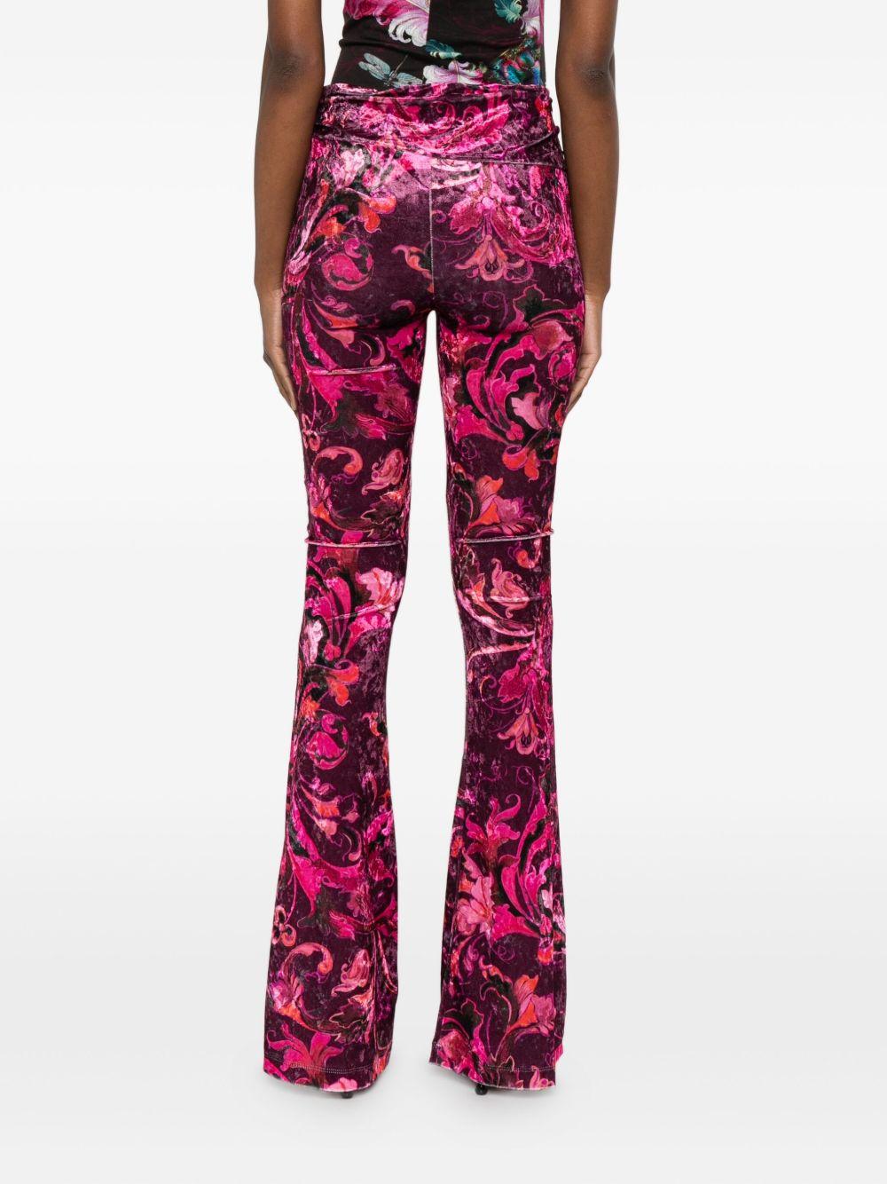 VERSACE JEANS COUTURE Pantaloni in velluto con stampa