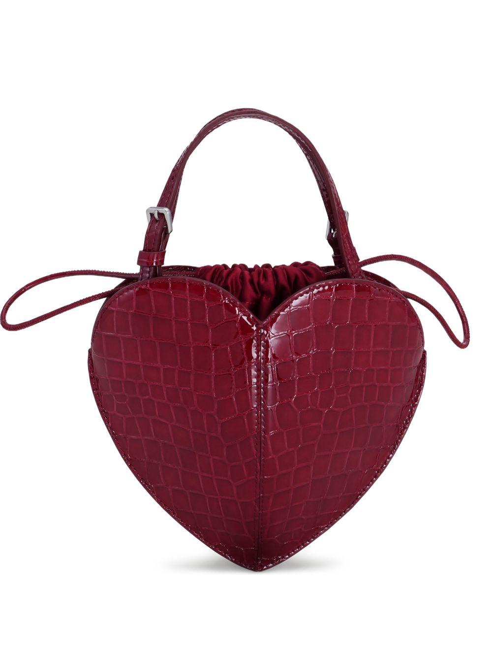 ROTATE Borsa a tracolla a forma di cuore in pelle bordeaux cocco