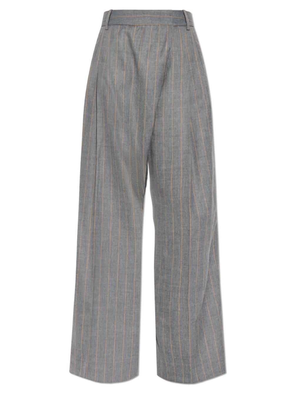 GANNI Pantaloni grigi gessati