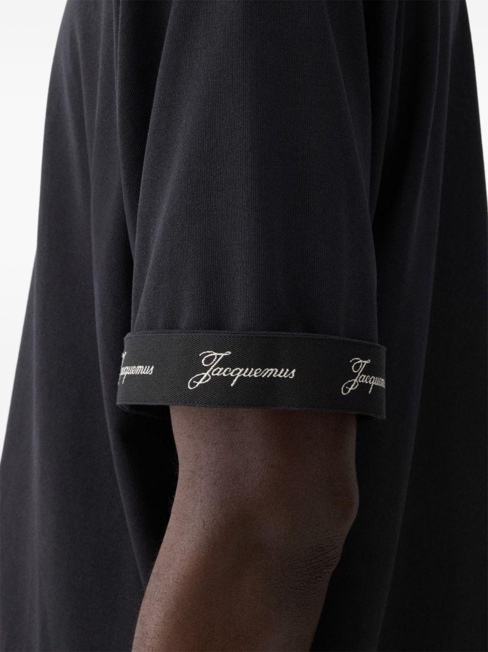JACQUEMUS T-shirt nera a girocollo