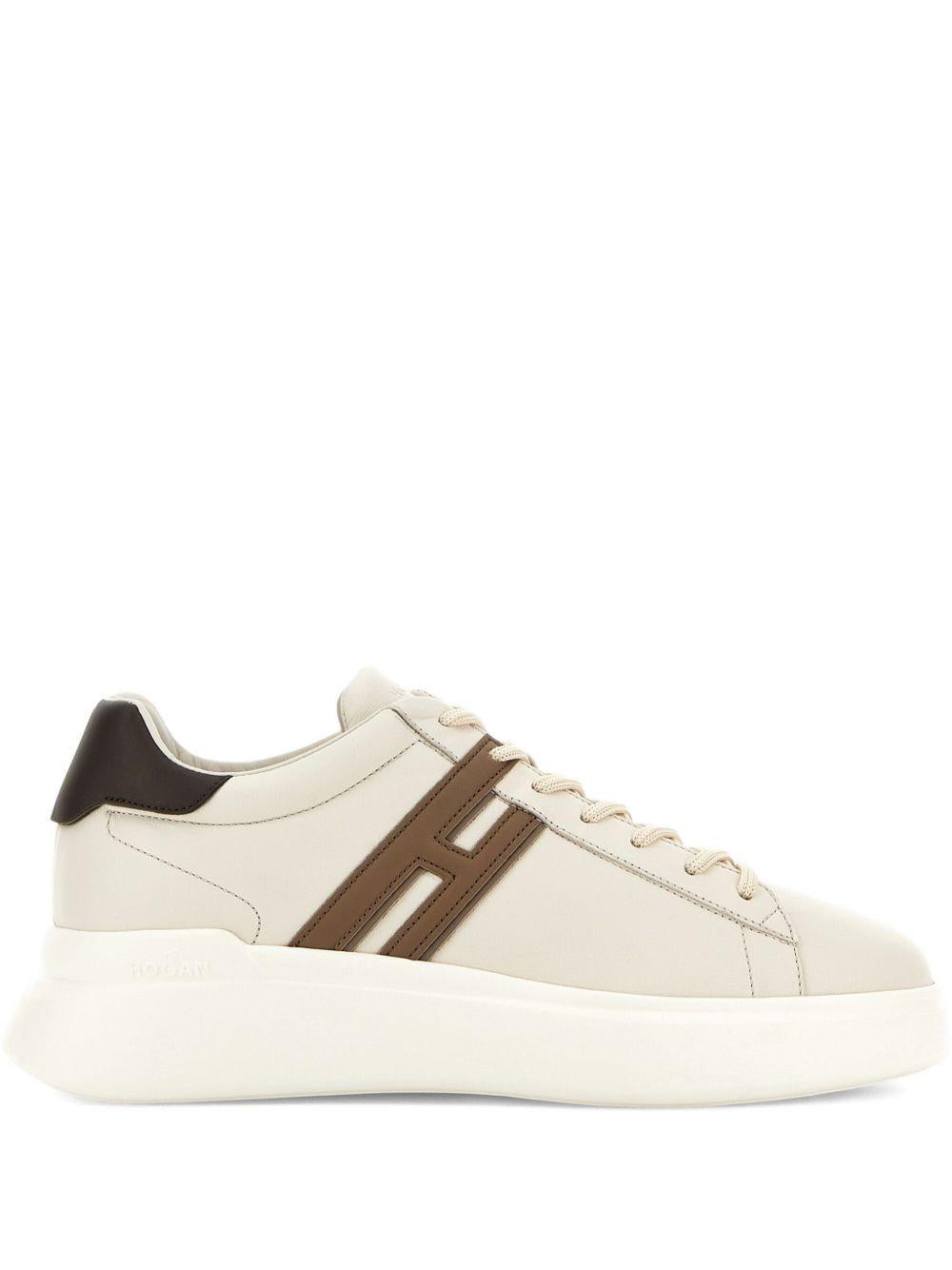 HOGAN Sneakers 'H580' in pelle beige con logo