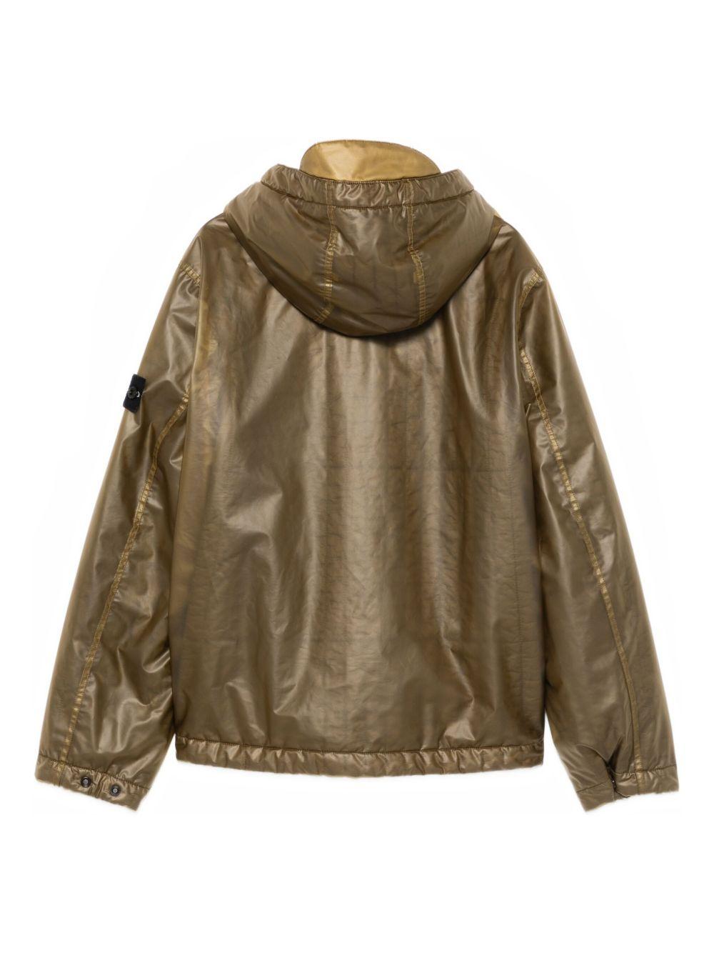 STONE ISLAND Giacca verde militare con cappuccio