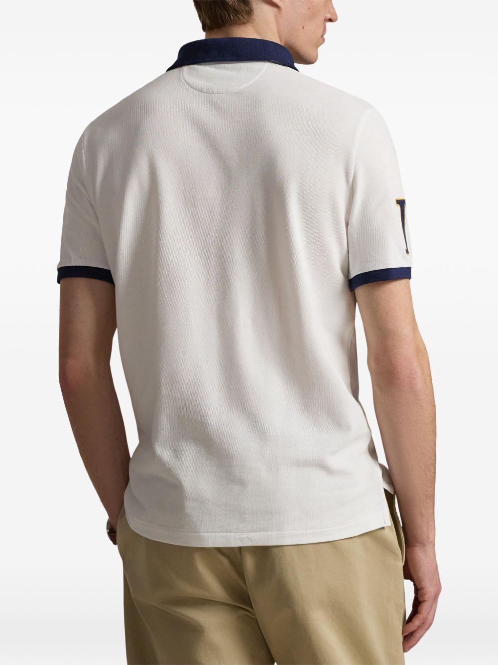 POLO RALPH LAUREN Polo in cotone bianco con ricami