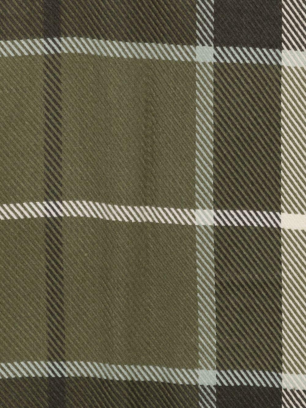 BARBOUR Sciarpa a quadri verde e panna