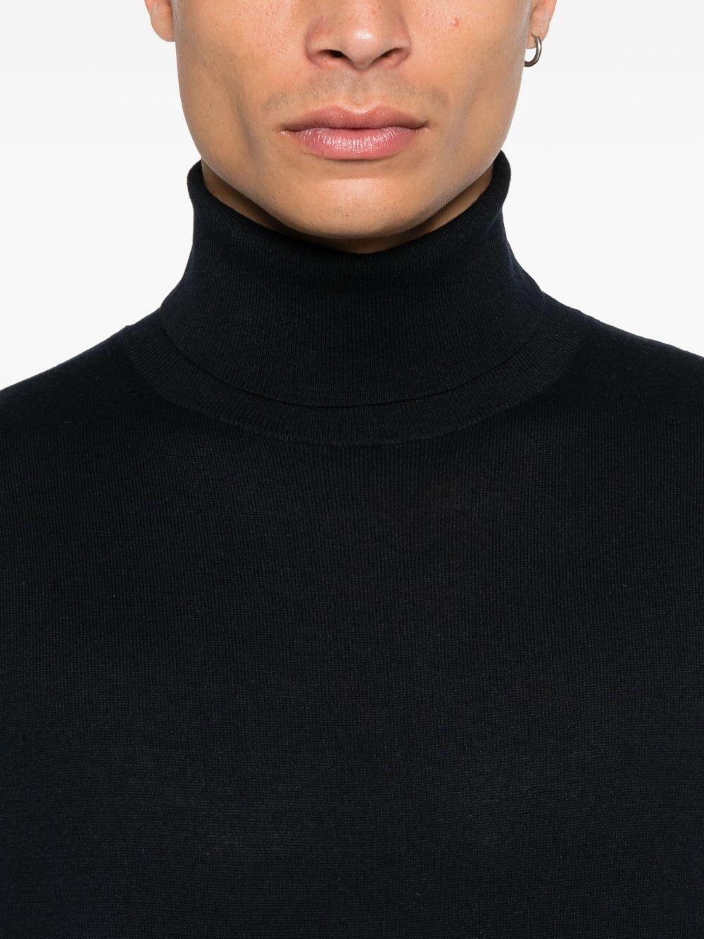 KANGRA Maglia blu a collo alto