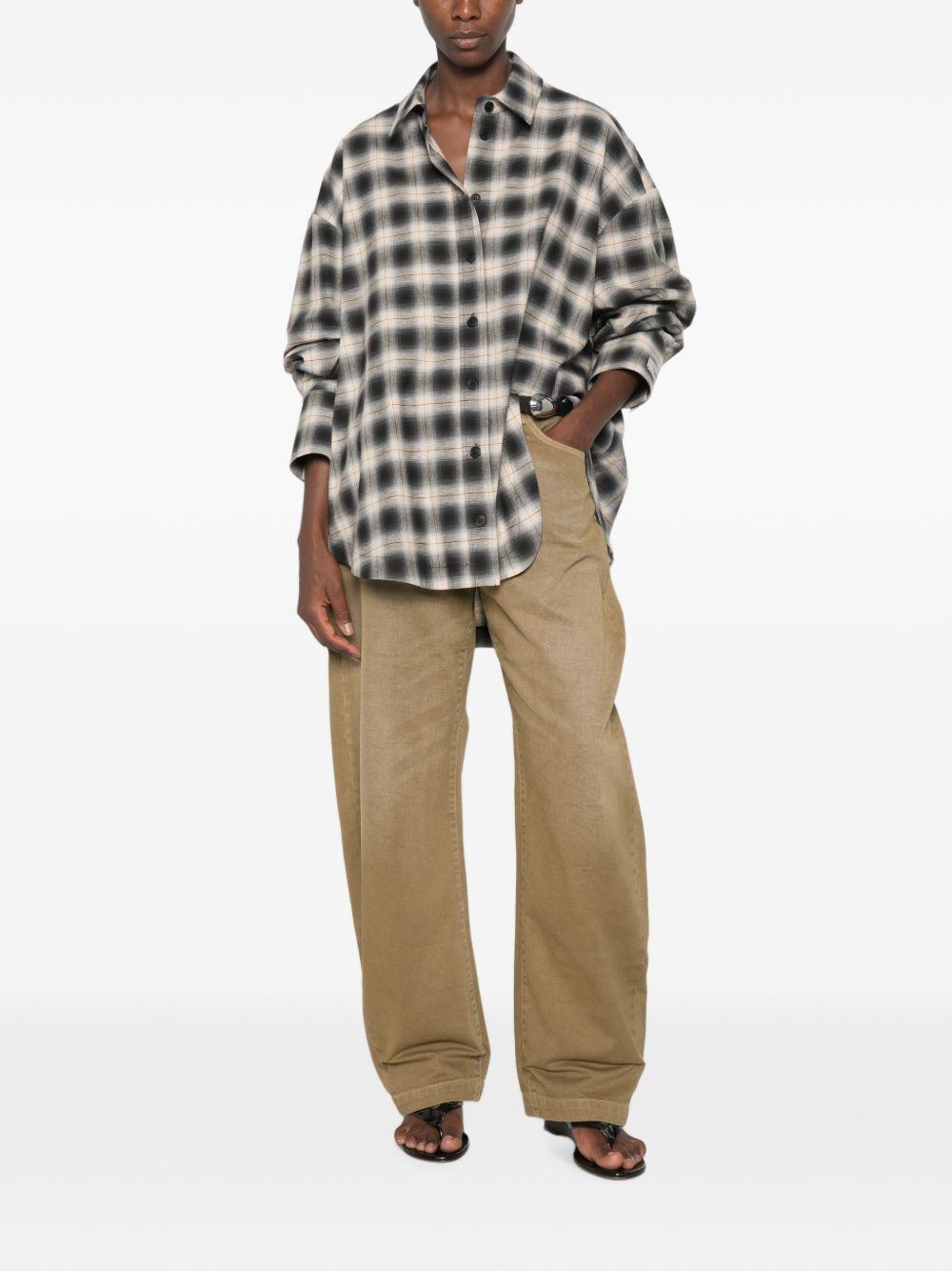 THE ATTICO Jeans Long Pants in denim lavato a vita alta