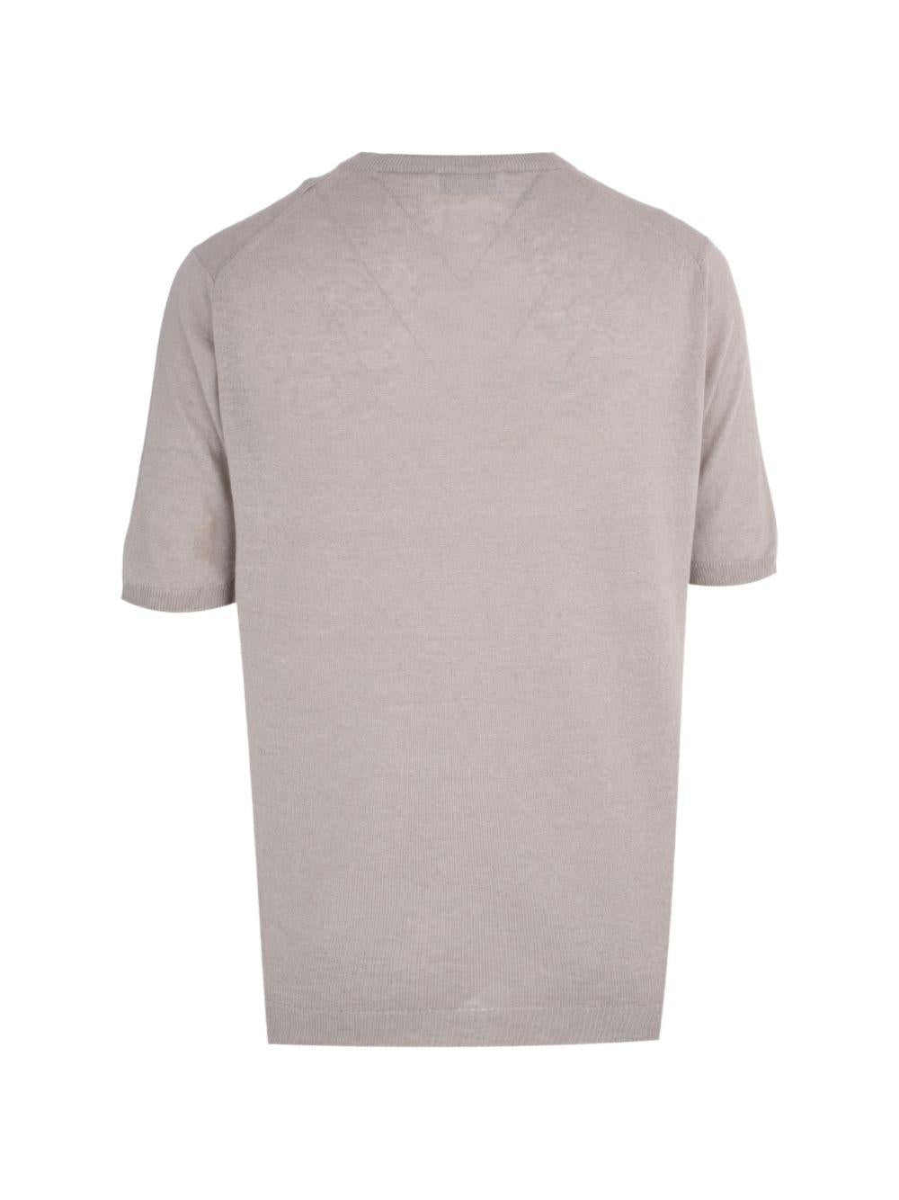LARDINI T-shirt girocollo in cotone beige