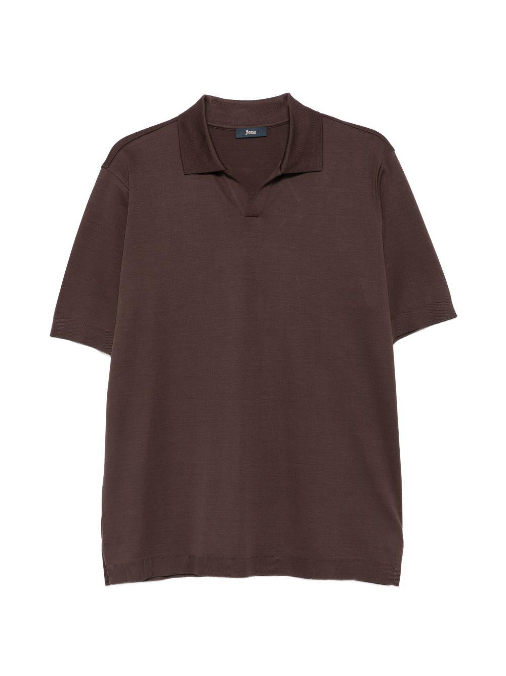 HERNO Polo in cotone marrone