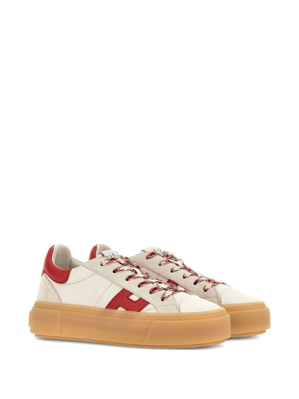 HOGAN Sneakers bianche con dettagli rossi