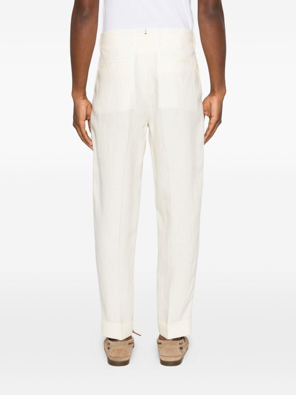 BERWICH Pantaloni Chiaia Long in lino color panna