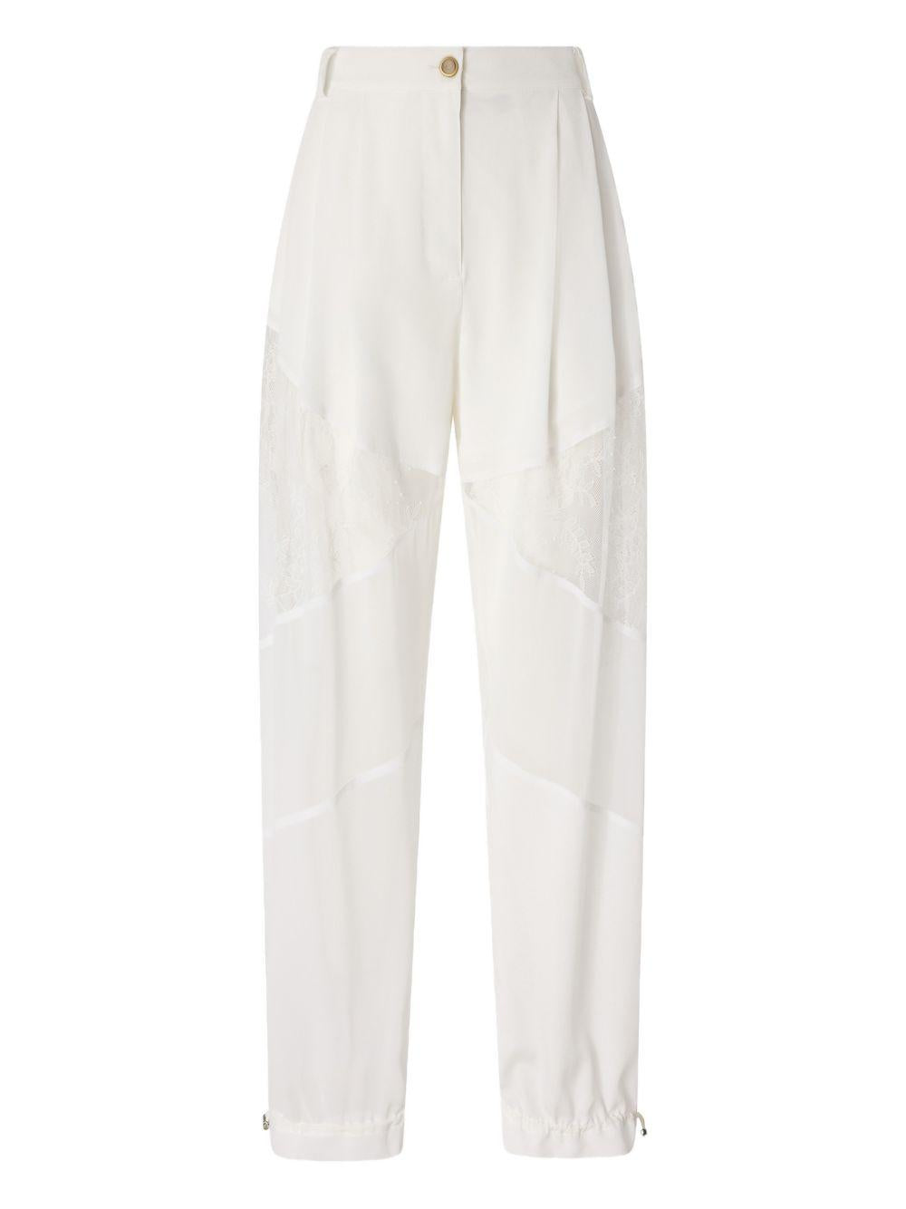 PINKO Pantaloni carrot a vita alta bianchi