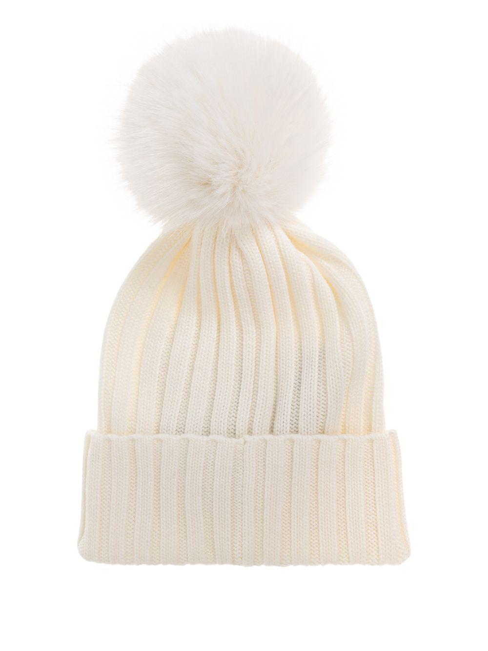 MONCLER Berretto con pon pon e logo