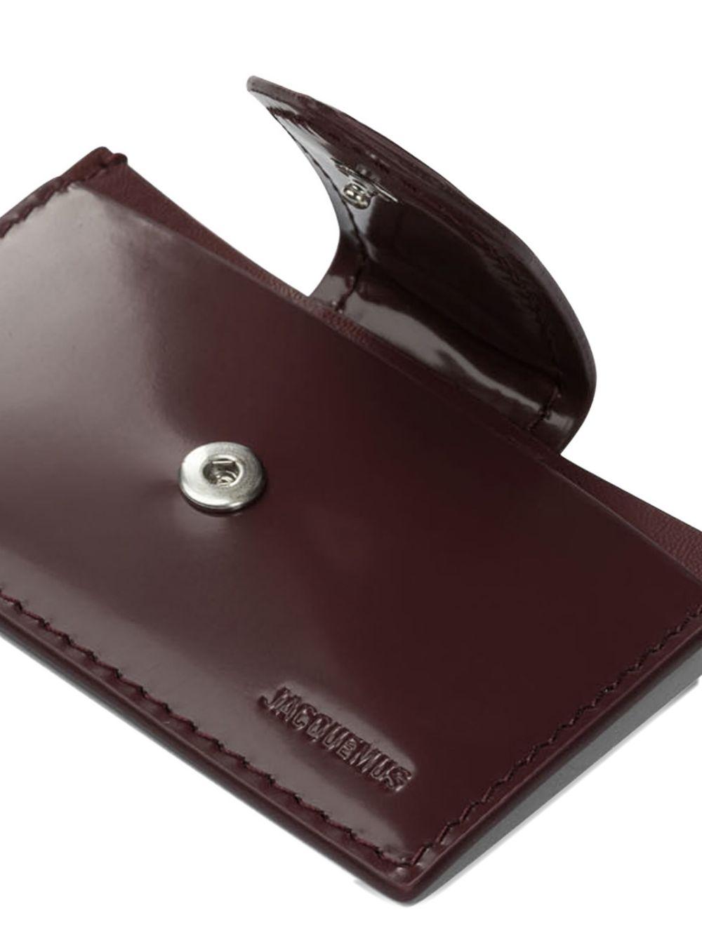 JACQUEMUS Portacarte 'Bambino' in pelle bordeaux