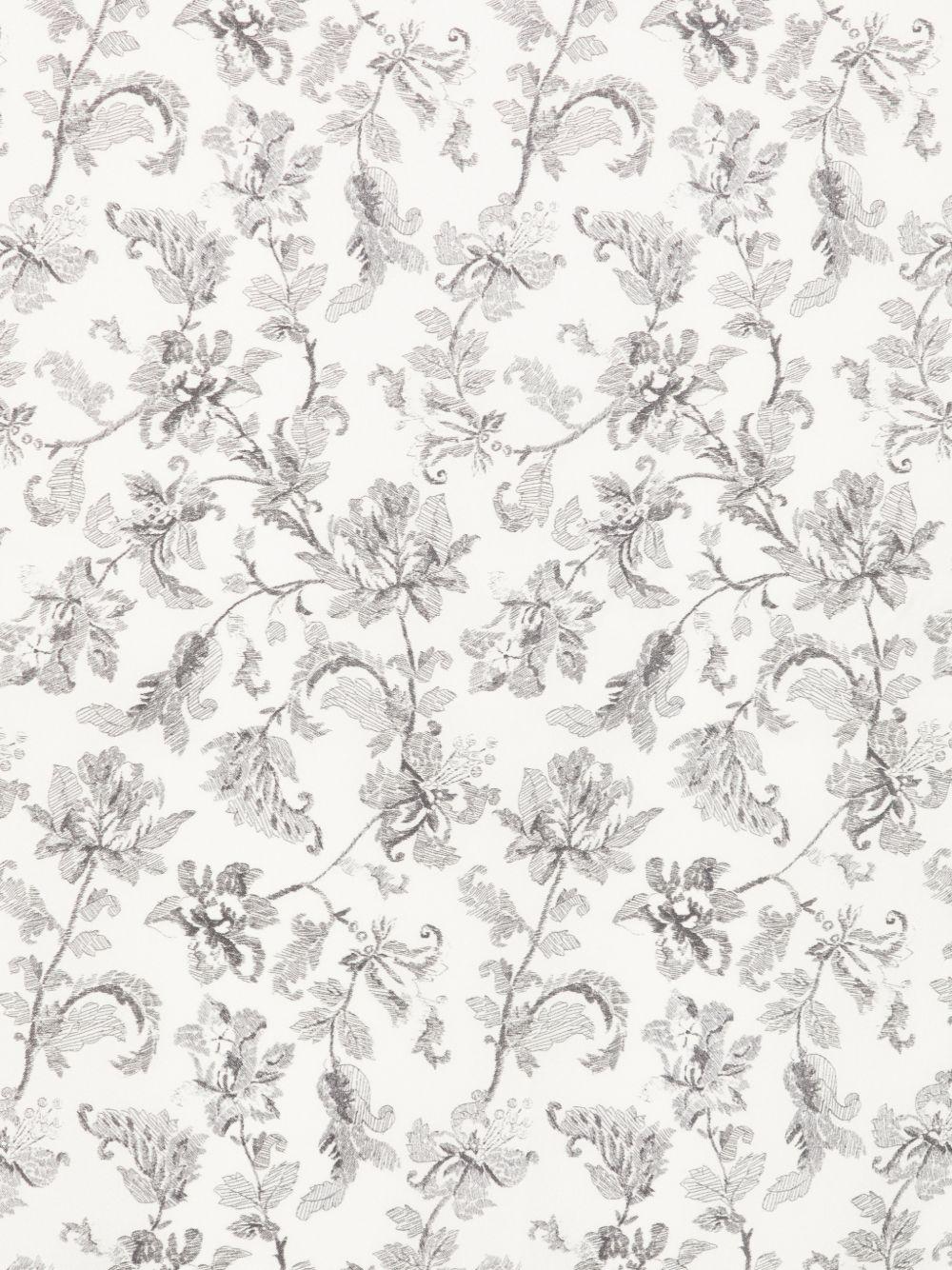 GOLDEN GOOSE Foulard in seta grigio e bianco con stampa floreale