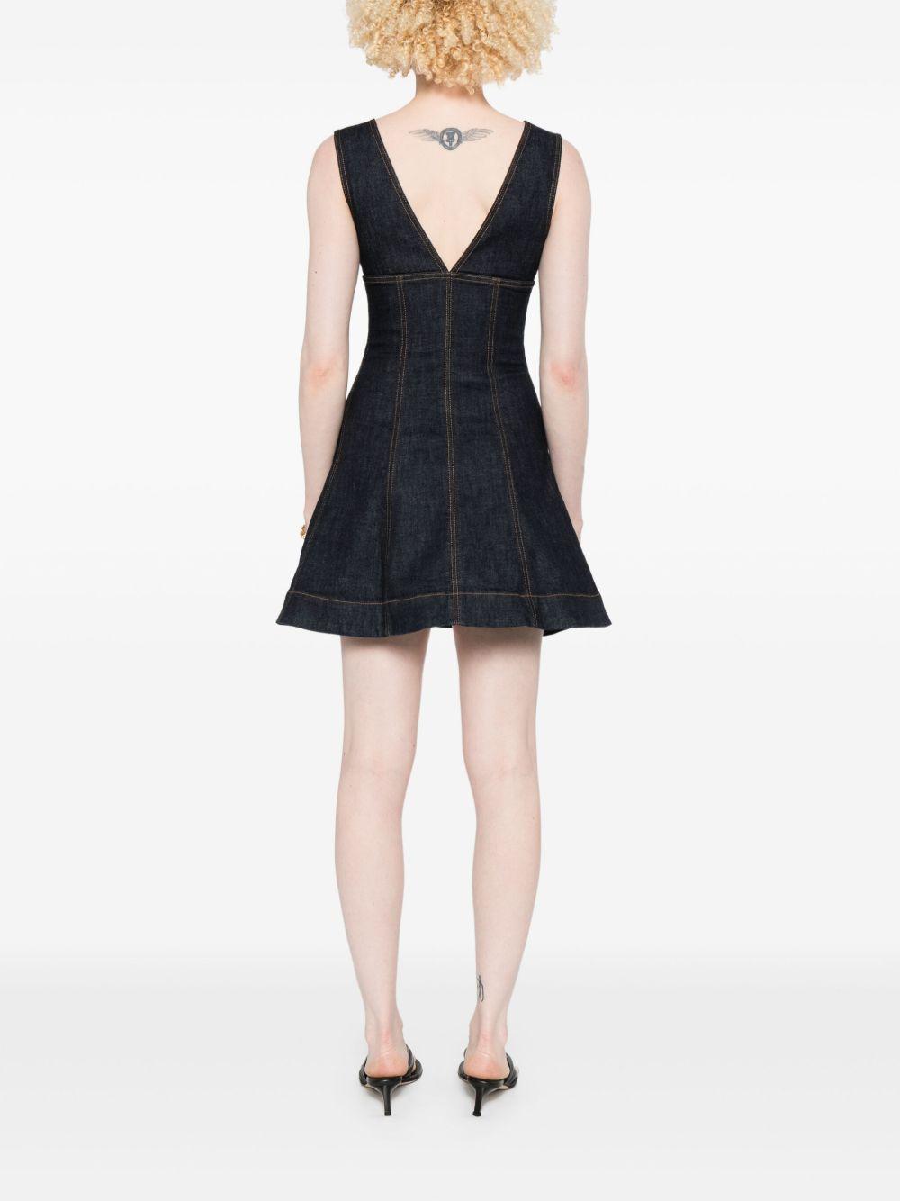 SELF PORTRAIT Abito corto denim con zip