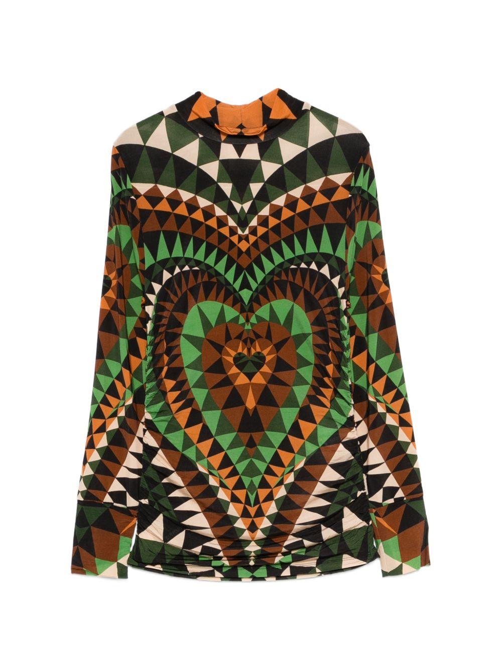 FARM RIO Blusa Heart Decocon cuore multicolore