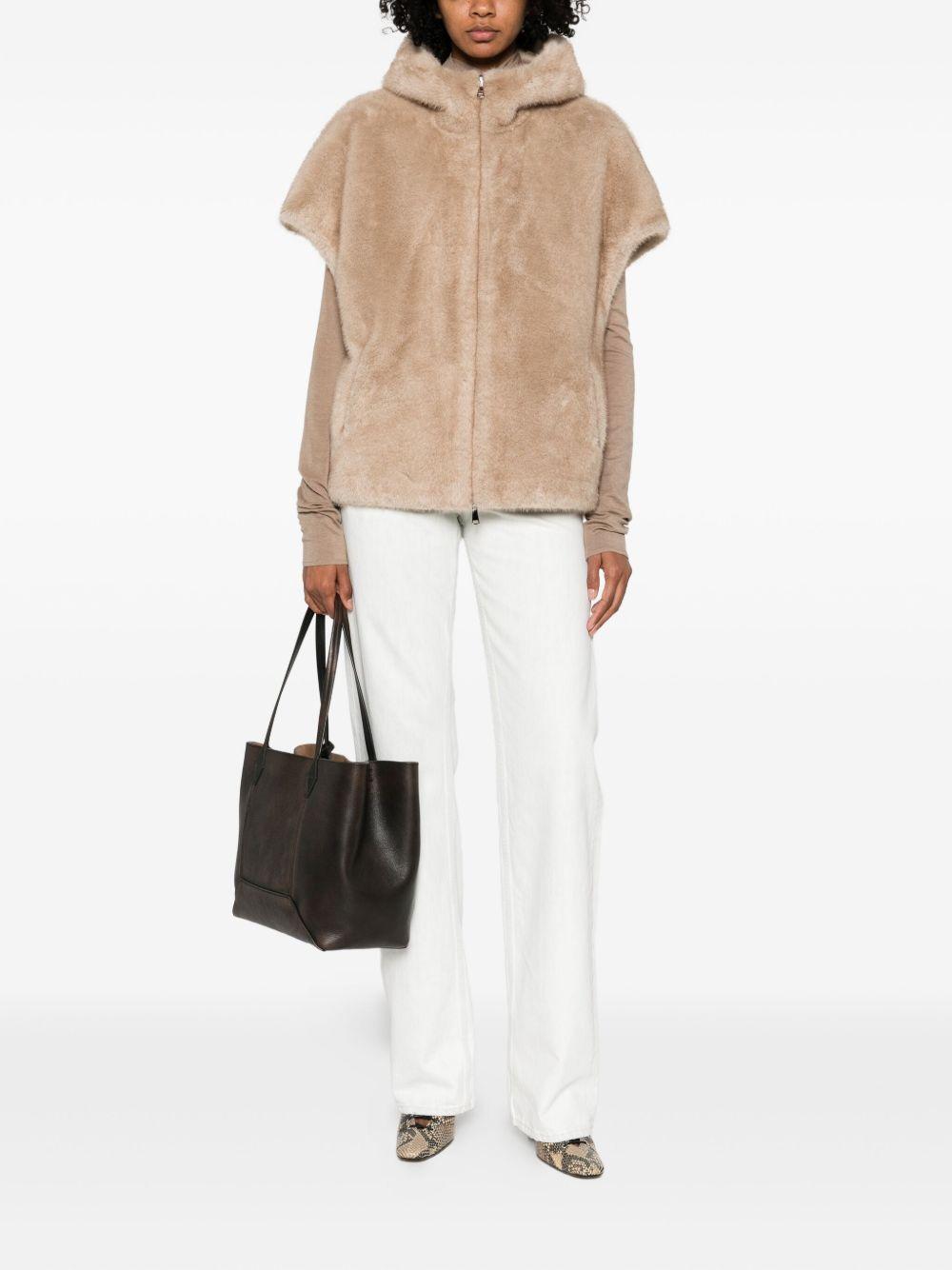 BETTA CORRADI Gilet in ecopelliccia con cappuccio