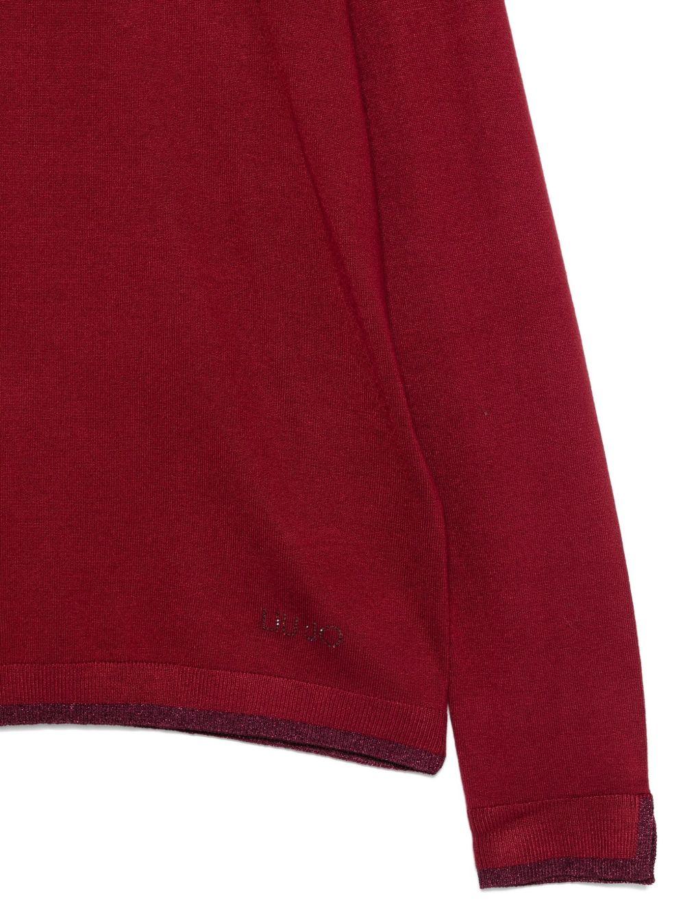 LIUJO Maglia rossa a collo alto con logo