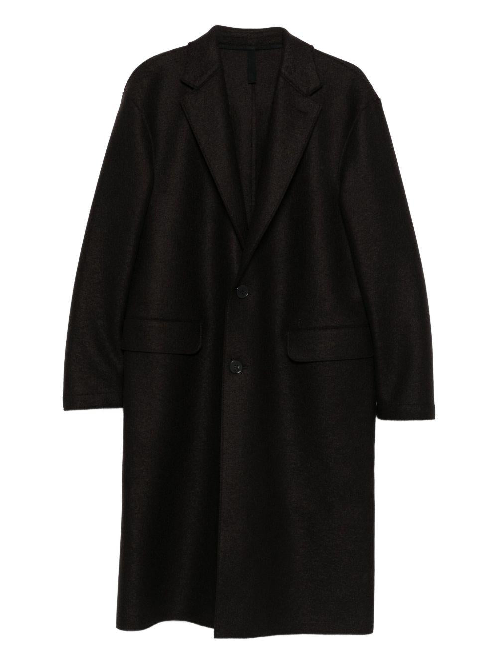 HARRIS WHARF LONDON Cappotto lungo oversize in lana marrone
