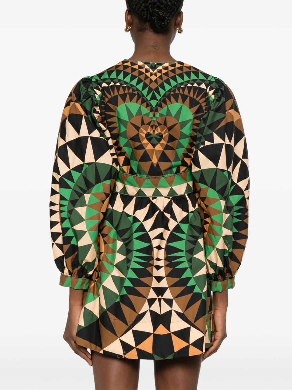 FARM RIO Abito con stampa geometrica in cotone multicolore
