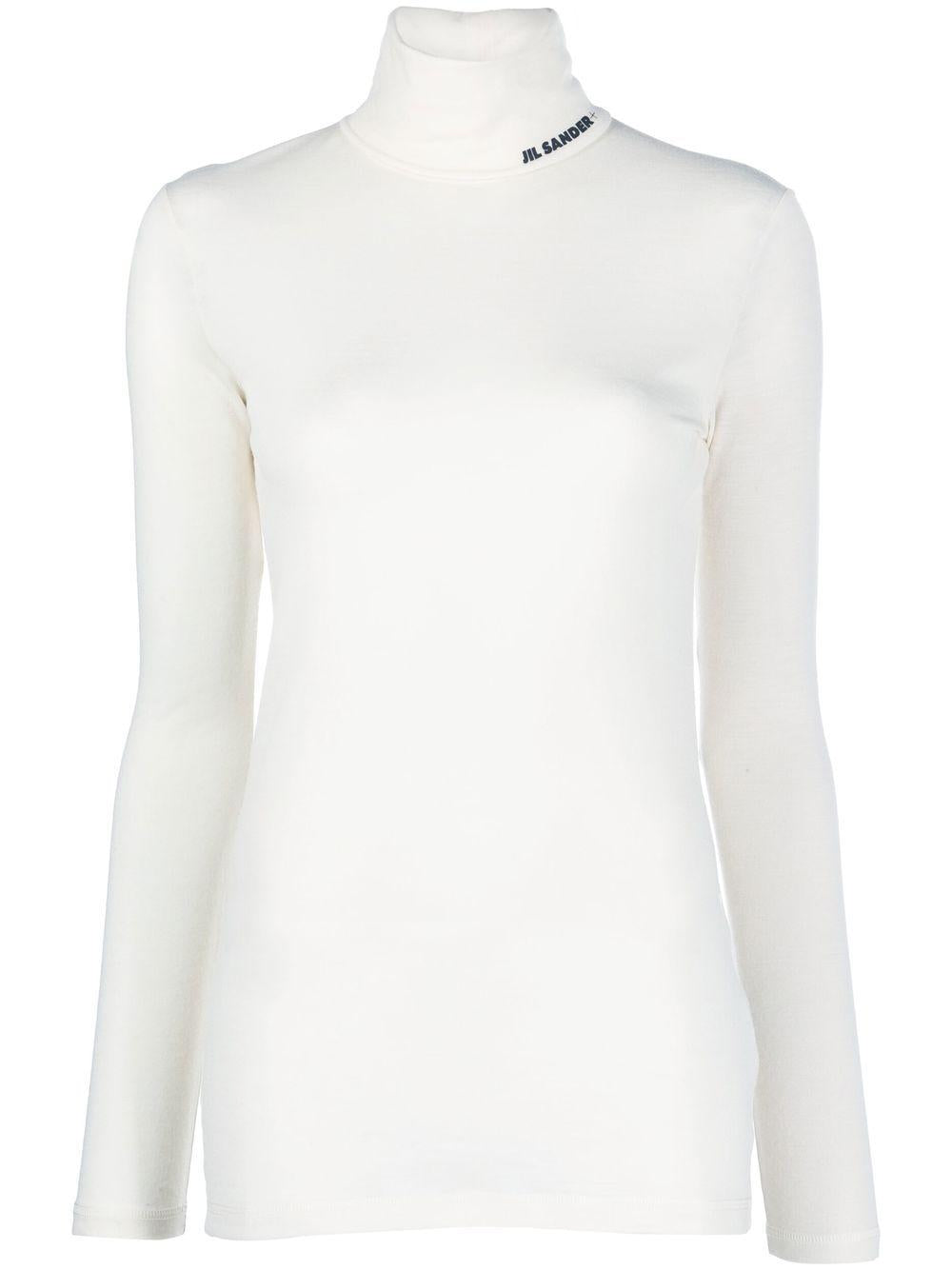 JIL SANDER Maglia a collo alto bianca