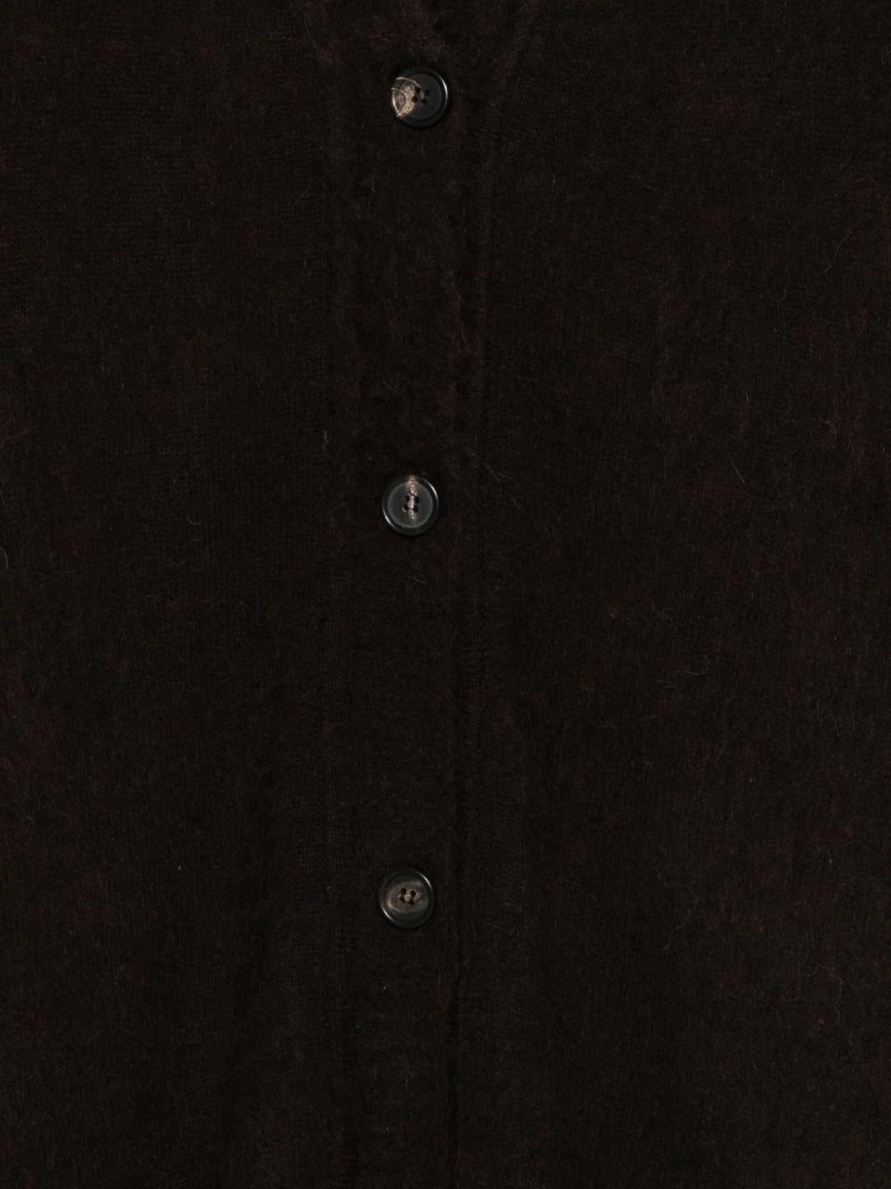 D EXTERIOR Cardigan marrone scuro con bottoni e scollo a V