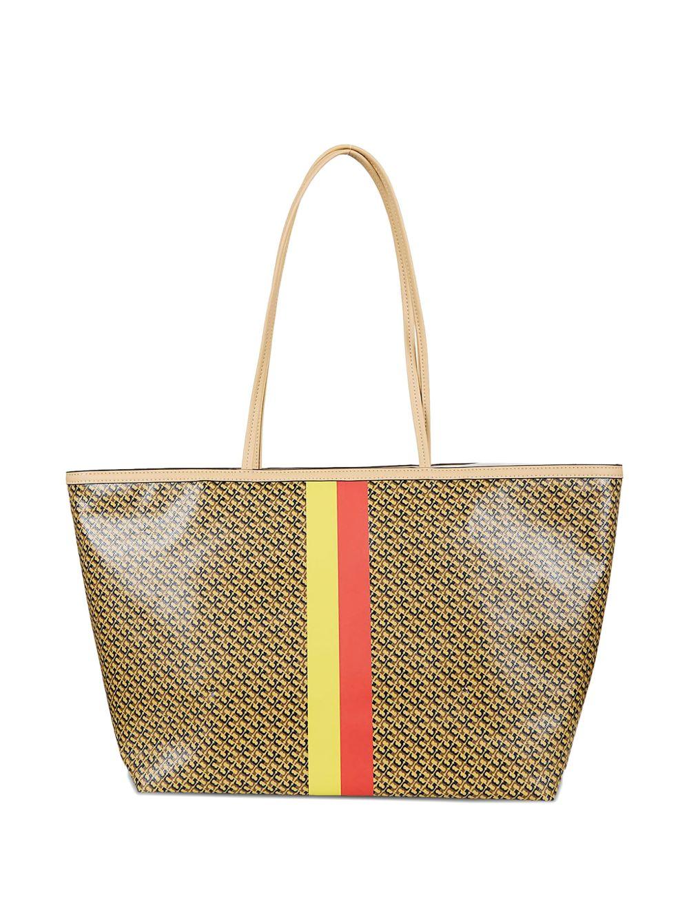 TORY BURCH Borsa marrone/multicolore con stampa logo