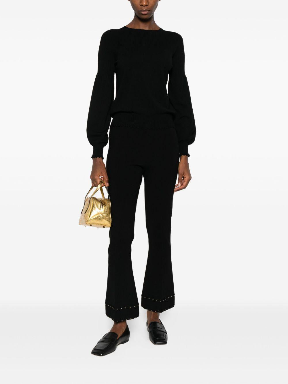 TWINSET Maglia con scollo a barca e bordi smerlati