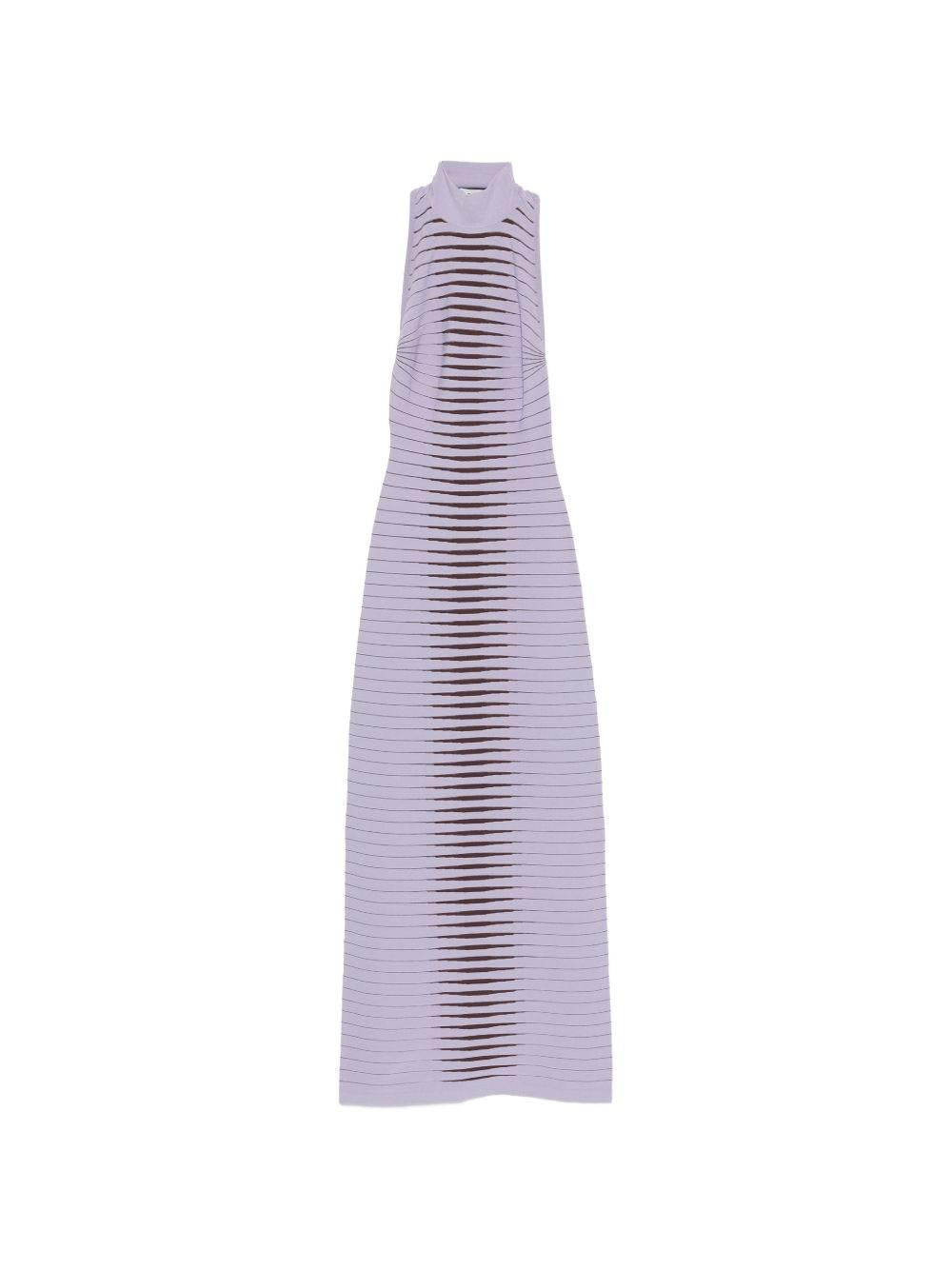 ELISABETTA FRANCHI Abito lungo in maglia con zebra jacquard