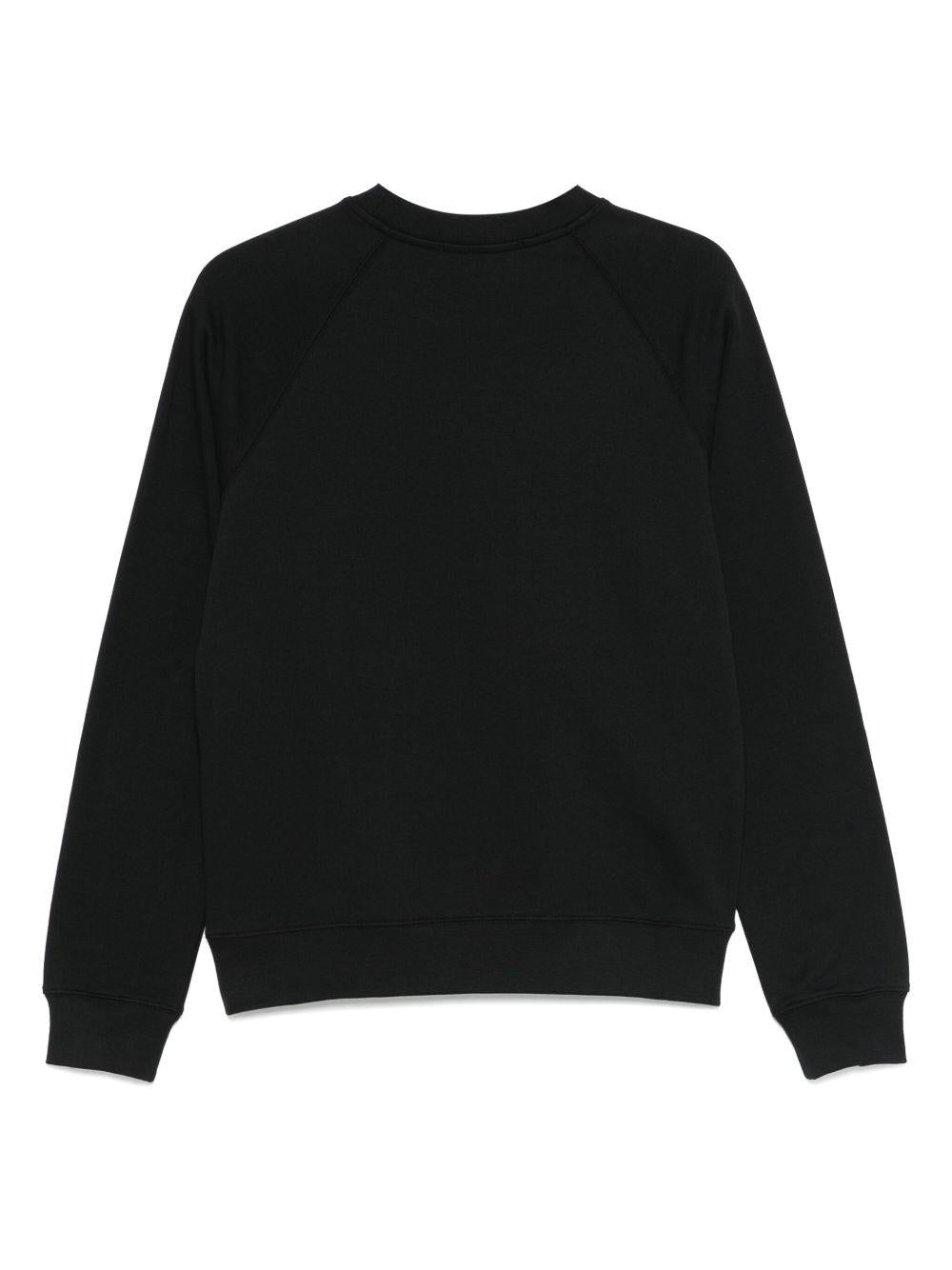MSGM Felpa girocollo in cotone nero con logo<BR/>