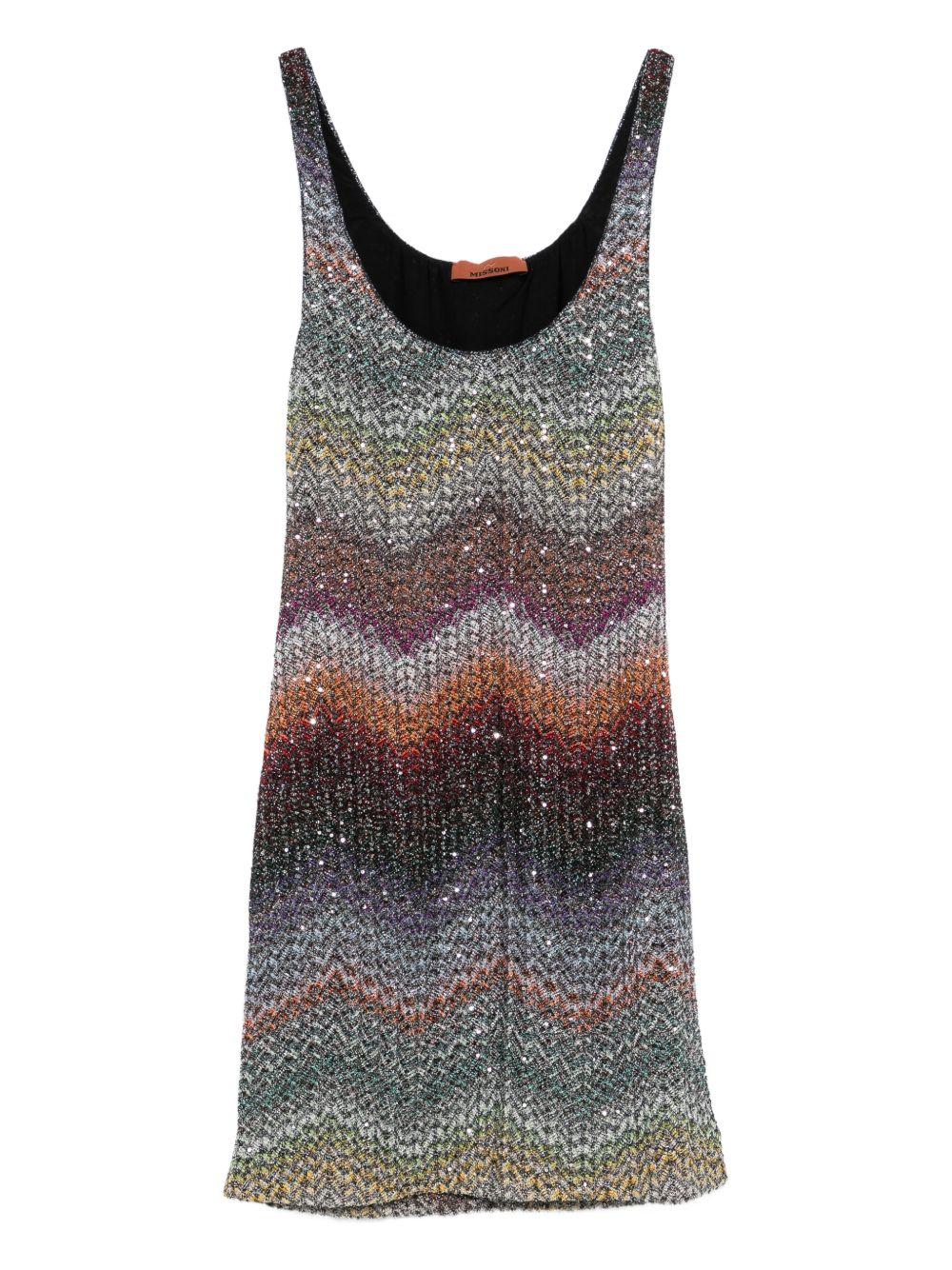 MISSONI Abito corto con scollo ampio multicolore