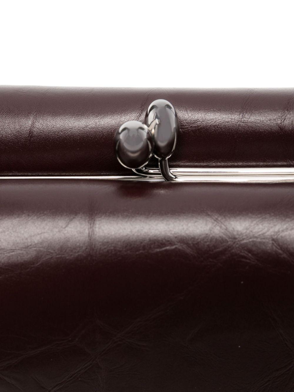 JIL SANDER Borsa a spalla piccola in pelle bordeaux 'Goji'