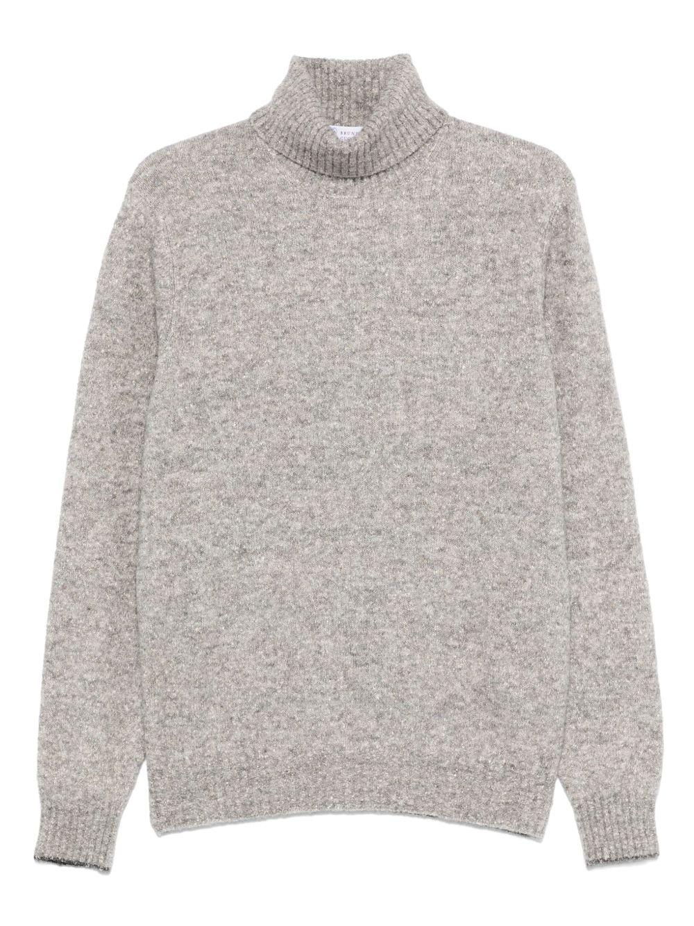 BRUNELLO CUCINELLI Maglione a collo alto grigio mélange