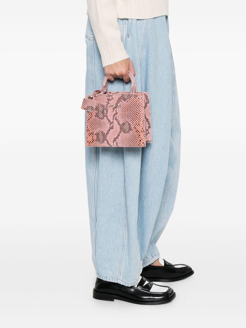 MC2 SAINT BARTH Borsa Shop Bag Mini effetto pitone rosa