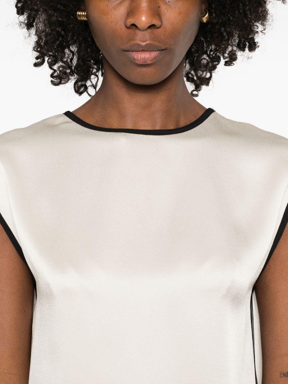 FORTE FORTE Top smanicato in beige chiaro