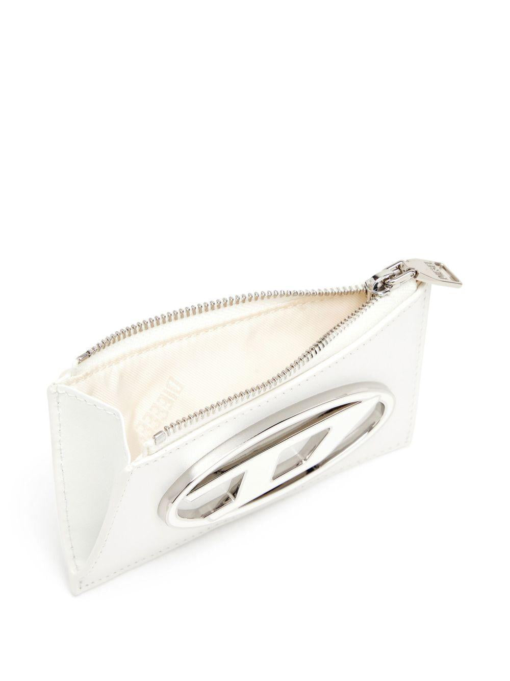 DIESEL Portacarte in pelle bianco