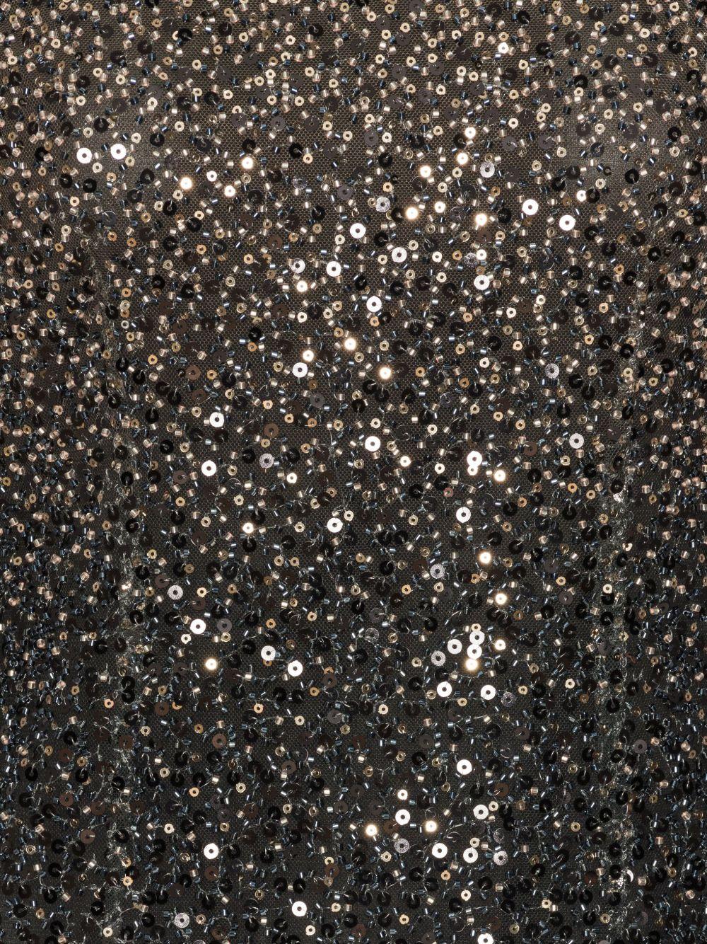 ROTATE Abito in paillettes degradè con gonna a ruota