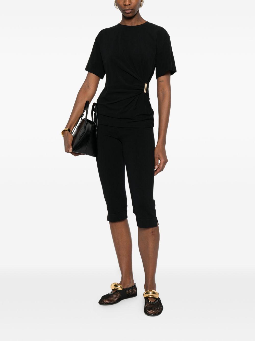 PINKO T-shirt Mary nera con spilla