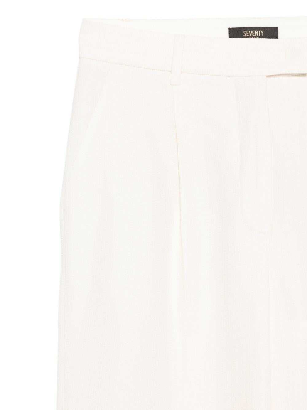SEVENTY Pantaloni in cotone bianco ampi
